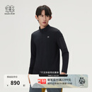 KOLON SPORT/可隆户外休闲衣 男士吸湿排汗抗菌半拉链长袖T恤 LHZT6SN011-BK 黑色 XL 180/100A