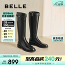 百丽孙千沈月同款双子星骑士靴女冬商场长筒靴B9V1DDG5 黑色-单里 38