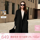 三彩【100绵羊毛】大码女装2025冬季长款双面呢大衣外套胖MM