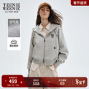 Teenie Weenie小熊女装卫衣秋冬季简约时尚休闲舒适连帽开衫外套 中灰色 M
