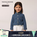 Teenie Weenie Kids小熊童装25春夏新款男女童宝宝长袖牛仔衬衫 牛仔色 160cm