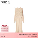 SNIDEL2026春夏新品甜美雪纺拼接露肩交叉针织连衣裙SWNO261316 象牙白 均码 (F)