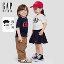 盖璞（GAP）男幼童2026春季新款撞色logo 棉质短袖T恤两件装儿童装893441