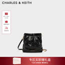 CHARLES&KEITH迷你菱格流浪包单肩斜挎双肩包包女包生日情人节礼物CK2-60782390 【S号】Black黑色 S