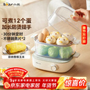 小熊（Bear）煮蛋器 蒸蛋器 双层家用迷你蒸锅小型2-3人用 早餐神器 鸡蛋羹自动断电 ZDQ-E12N1