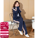 唐狮（TonLion）2025秋女短款外套阔腿长裤两件套套装