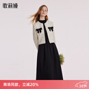 歌莉娅（GOELIA）套装女冬季小香风短外套黑色连衣裙两件套1BCRAB010 31C黑白色织 S