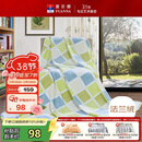 富安娜家纺毛毯 双人加大空调毯午睡毯法兰绒毯子 邂逅阳光180*200cm 绿