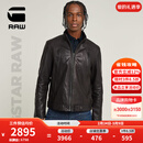 G-STAR RAW年春季男士皮衣外套美式机车全粒羊皮柔软舒适夹克D26109 黑色 L