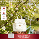 CHARLES&KEITH菱格大容量柔软多用背包书包双肩包包女包生日礼物CK2-60151400 Cream奶白色 S