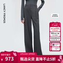 朗姿【王楚然同款】朗姿高级感灰色羊毛西裤百搭西服裤2025年冬季新款 深灰色2 S