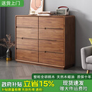 木源同全实木胡桃木斗柜现代简约五斗柜家用客厅卧室床尾收纳边柜靠墙柜 【八斗柜】长120宽40高90cm 整装发货  收货即用【全胡桃木】