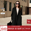 三彩【100绵羊毛】大码女装2025冬季长款双面呢大衣外套胖MM