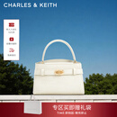 CHARLES&KEITH鳄鱼纹凯莉包手提斜挎婚包包女包生日情人节礼物CK2-50270880-1 Ivory象牙色 S