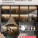 语森忆厨房吊柜挂墙式阳台墙上置物柜子浴室收纳墙壁柜卫生间储物柜定制 [四门带底柜茶玻]长140深30高80 组装