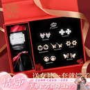 中国珠宝 星期耳钉女士银一周套装礼盒闪耀生日情人节礼物送女友老婆