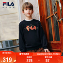 FILA斐乐儿童童装新年款卫衣2026年春季男女童套头红色拜年服