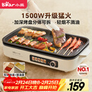 小熊（Bear）烤肉电烤盘烤肉锅家用轻烟烤串烤肉一体多功能锅不沾可拆电烧烤炉 DKL-Y15C1