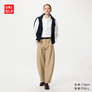 优衣库常规款女装针织廓形长裤/弯刀镰刀裤子483722 482287 482287/32深米色 M