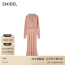 SNIDEL2026春夏新品甜美雪纺拼接露肩交叉针织连衣裙SWNO261316 粉色 均码 (F)