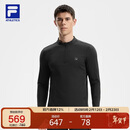 FILA 斐乐官方男子针织长袖上衣2025冬季健身运动加绒基础长T