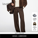 Laurèl朱珠同款【牦牛绒】新款琥珀棕微阔腿直身西裤LWL364K01900 咖栗色 XS