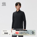 KOLON SPORT/可隆户外吸湿速干T恤 男子防晒UPF50+抗菌SECO长袖POLO LHPT6ST805-BK 黑色 XL 180/100A