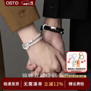 奥斯坦汀情人节礼物999足银情侣手链串一对黑曜石高级实用送男女生友老婆 ［异地可分开发］锦鲤双层情侣手串-品牌原装礼盒 情侣款［赠证书］