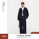 噢姆（AUM）【轻松套装】AUM噢姆2026年春季新款复古牛仔短款外套宽松弯刀裤 蓝色上装 M