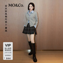 MO&Co.【秦岚同款】裙裤2025冬新品智性学院格纹压褶A字短裙MBE4SOTT05 灰黑格 M /165