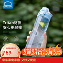 乐扣乐扣（LOCK&LOCK）人鱼线塑料运动水杯夏天便携水壶带刻度提手男女水杯子700ML蓝色