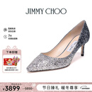 JIMMY CHOO【情人节礼物】JIMMY CHOO轻奢新款女士高跟鞋婚鞋银蓝色 ROMY 60