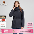 暇步士（Hush Puppies）【简约舒适】女装冬季新款温暖收腰简洁款连帽棉服 玄青蓝 L