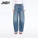 江南布衣（JNBY）【商场同款】26春新品水洗复古牛仔裤直筒立裁香蕉5Q1E12750 995/牛仔洗蓝 S