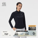KOLON SPORT/可隆户外休闲衣 女子收腰小立领半拉链长袖T恤 LKZT5WNO02-BK 黑色 M 165/88A
