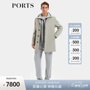 PORTS宝姿男装2026春夏新品可机洗鲨鱼灰中长款绗棉风衣 鲨鱼灰 M