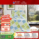 富安娜家纺毛毯 双人加大空调毯午睡毯法兰绒毯子 邂逅阳光180*200cm 绿
