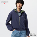优衣库合作款/女装防风连帽短外套早春484022 69 藏青色 L