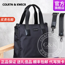 Colrtn Kwecr商务公文包男大容量手提包男士出差电脑包竖款牛津布文件包 黑色-礼盒装31*29*10cm 10英寸