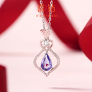 喜钻丨天然坦桑石钻石吊坠女天然真钻宝石彩宝送老婆生日礼物 金重约1.433g（坦桑石约67分+10分钻石）无项链