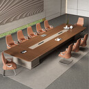 格之木新款吸塑会议桌长桌简约现代大型会议室办公桌长方形会议桌椅组合 3.0米会议桌+10把椅子【吸塑桌面】