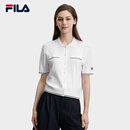 FILA 斐乐官方女子编织衫2026夏季基础百搭短装休闲短袖上衣
