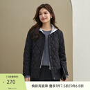 纤莉秀【葫芦裥保暖锁温连帽棉服】大码女装百搭外套胖mm冬装新款5245 黑色 3XL