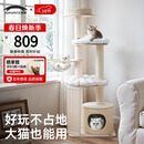 兽牌慕斯实木猫爬架不占地猫架猫窝猫抓板一体带太空舱大猫暖冬可用 慕斯Pro-上漆好打理【推荐】