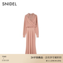 SNIDEL2026春夏新品甜美雪纺拼接露肩交叉针织连衣裙SWNO261316 粉色 均码 (F)