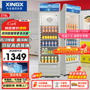 星星（XINGX）316L立式玻璃门单门展示柜冷柜 银灰色饮料陈列柜 商用冷藏保鲜节能一级能效冰箱LSC-316C以旧换新