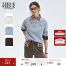 Teenie Weenie小熊女装卫衣春装宽松日常休闲基础圆领长袖内搭上衣 蓝色 S