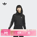 adidas复古风针织休闲运动立领夹克外套女秋季阿迪达斯官方三叶草 黑色（推荐选大一码）   L