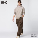 优衣库合作款/男装女装廓形长裤/休闲裤裤子484875 34 驼色 M