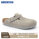 BIRKENSTOCK勃肯德国进口女款牛皮绒面革时尚灰色Boston包头拖鞋 石灰色窄版1027751 38